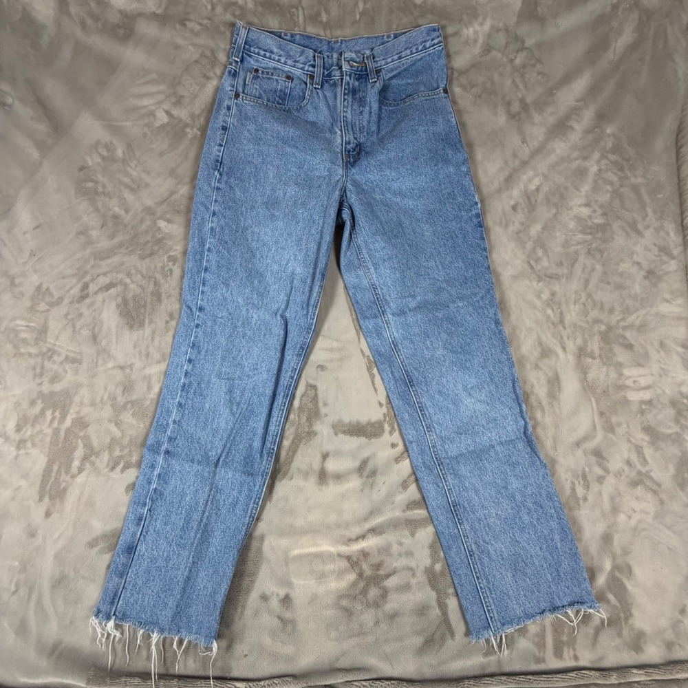 Carhartt B17-STW Relaxed Fit Stonewash Blue Jeans Mens 32x34 Vintage Frayed Hem